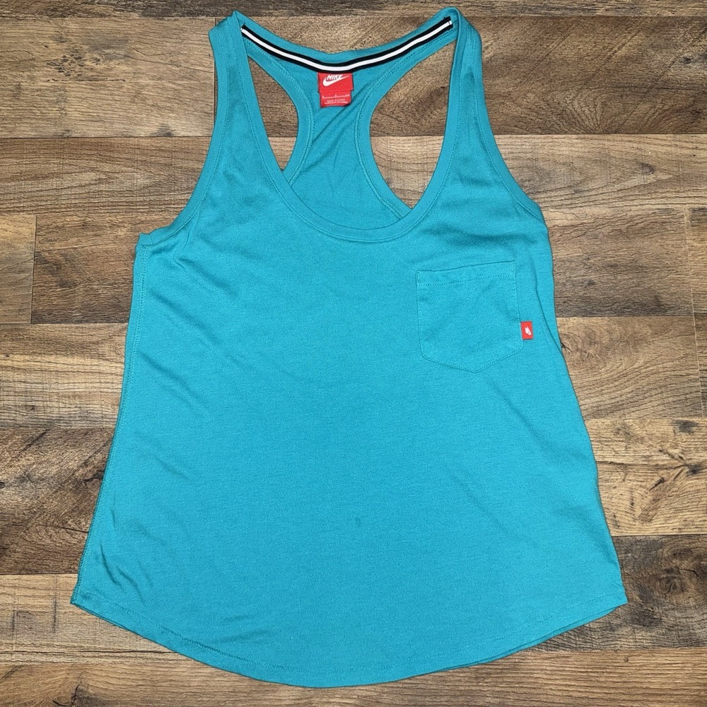 Nike Women's Teal Tank Top‎ Pocket Size Small Racerback